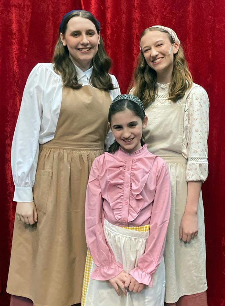 Mars Area School District students (from left) Amelia Collins, Adalynn Palm and Rebecca Roberts are performing in Comtra Theater’s production of Fiddler on the Roof.